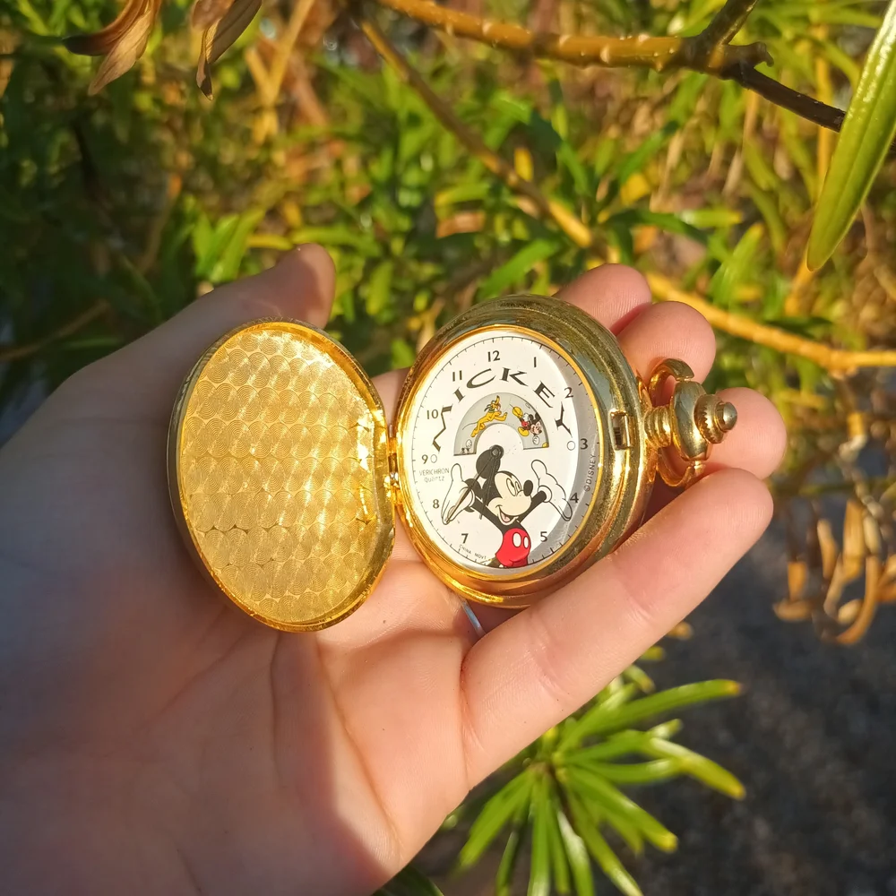 Gold Mickey Mouse Pocket Watch - Picture 2 of 6